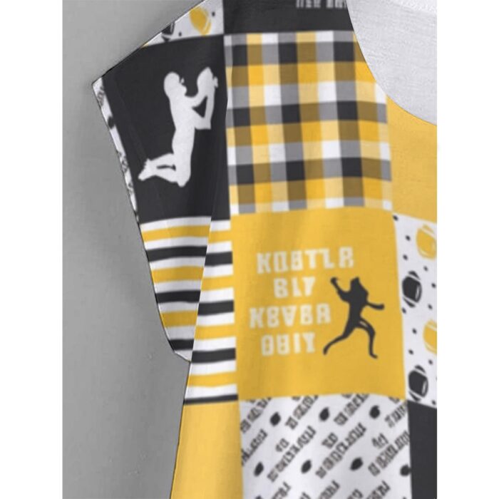 Pittsburgh Steelers Zubaz All-Over Print Women's Curved Hem T-shirt (Plus Size) - Image 2