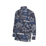 Dallas Cowboys Zubaz All-Over Print Men's Sports Collar Jersey With Long Sleeve| Interlock - Image 6