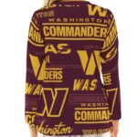 Washington Commanders Women's Loose V-Neck T-Shirt With Long Sleeve - Image 2