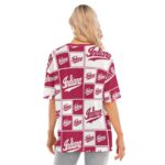1 Indiana Bloomington - Hoosiers Women's Short Sleeves T-shirt With Hem Split - Image 3