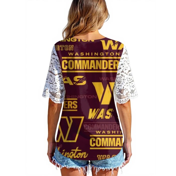 Washington Commanders Women's Lace Sleeve Shirt - Image 2