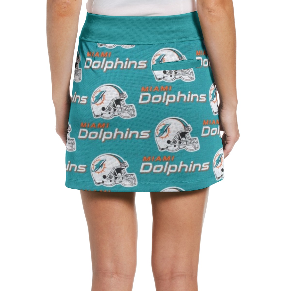 Miami Dolphins Zubaz All-Over Print Women's Middle-Waisted Skorts - Image 3