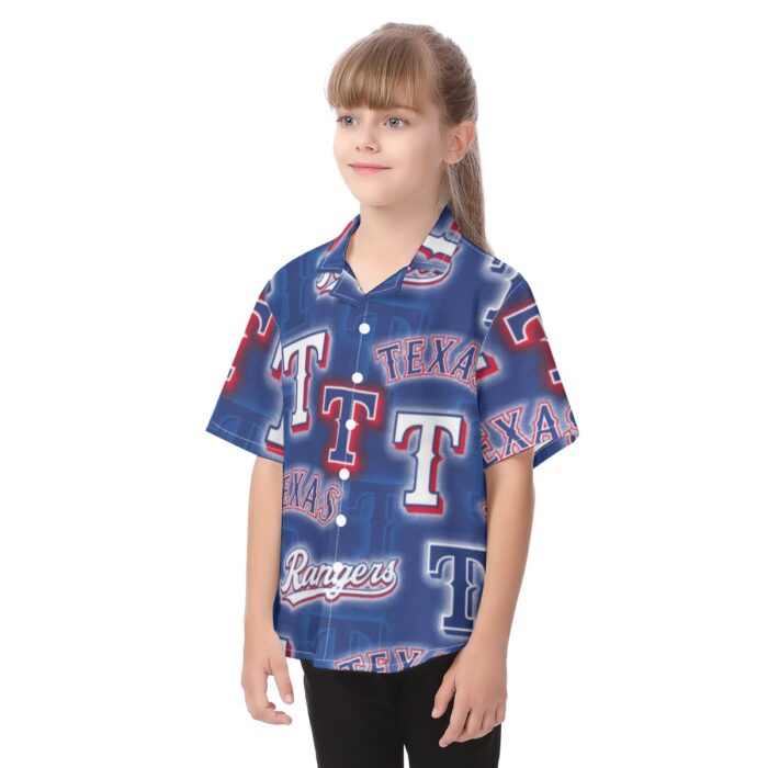 Texas Rangers Kid's Hawaiian Vacation Shirt - Image 3