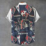 Houston Texans  Men's Stand Collar Shirt|110GSM Imitation Flax - Image 2