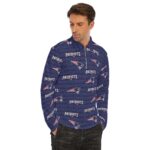 New England Patriots Zubaz All-Over Print Men's Lapel T-shirt With Neckline Zipper Closure - Image 6