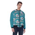 Miami Dolphins Zubaz All-Over Print Men's Bomber Jacket With Sleeve Pocket - Image 4