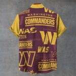 Washington Commanders Men's Stand Collar Shirt|110GSM Imitation Flax - Image 2