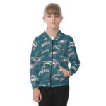 Philadelphia Eagles Zubaz All-Over Print Kid's Zip-up Hoodie With Patch Pocket - Image 3