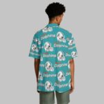 Miami Dolphins Zubaz All-Over Print Men's Hawaiian Shirt With Button Closure - Image 2