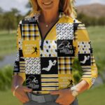 Pittsburgh Steelers All-Over Print Women's Quarter Zip Sport Shirt With  Long Sleeve - Image 3