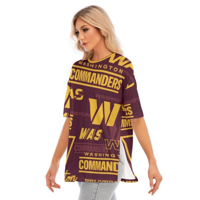 Washington Commanders Women's Short Sleeves T-shirt With Hem Split - Image 3