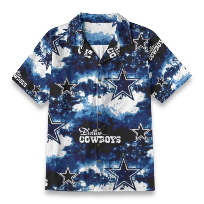 Dallas Cowboys Zubaz All-Over Print Men's Casual Hawaiian Short Sleeve Shirt | 125GSM Cotton - Image 8