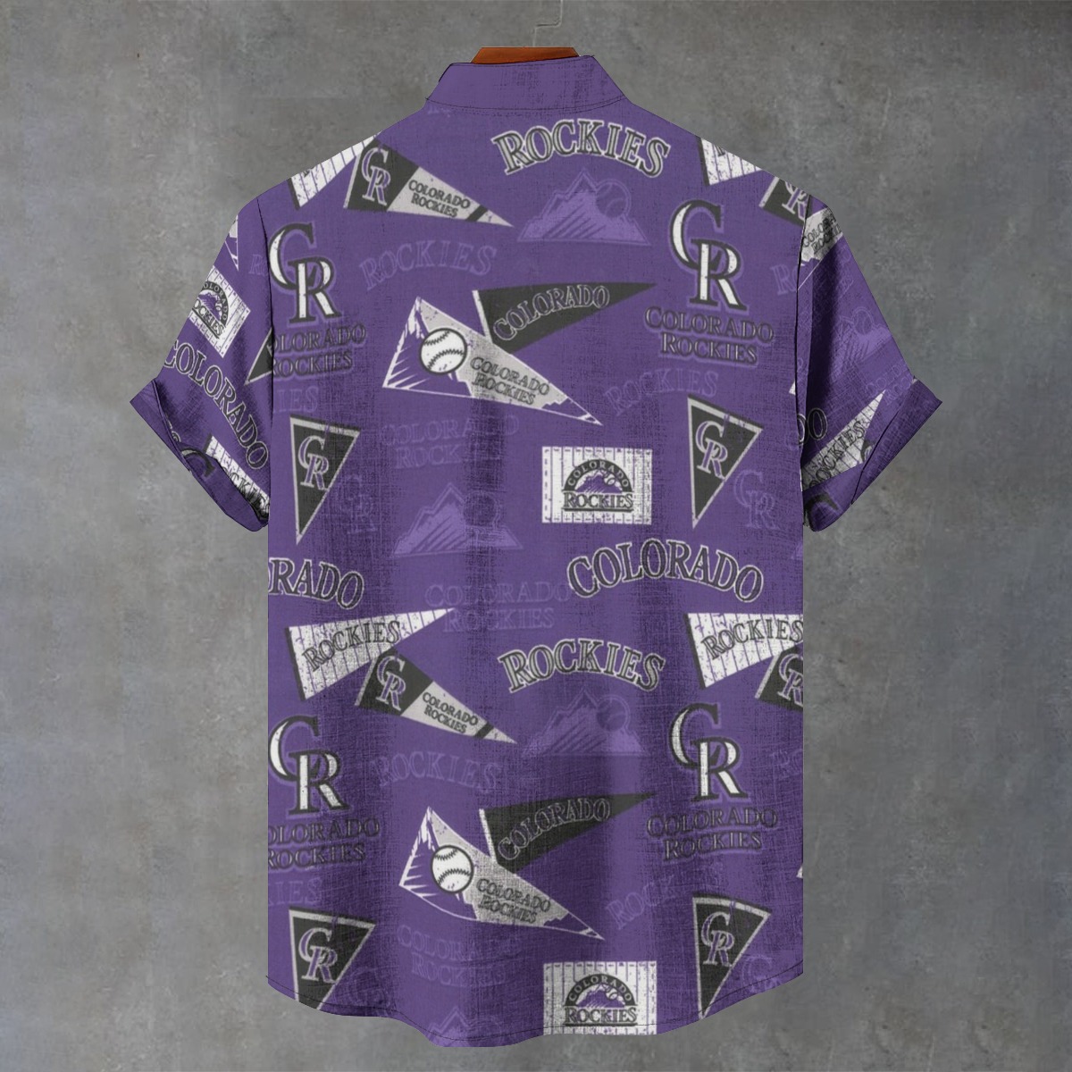 Colorado Rockies Men's Stand Collar Shirt|110GSM Imitation Flax - Image 2