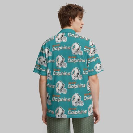 Miami Dolphins Zubaz All-Over Print Hawaiian Shirt With Pocket|115GSM Cotton poplin