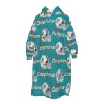 Miami Dolphins Zubaz All-Over Print Kid's Sherpa Fleece Mid-Length Hoodie Blanket