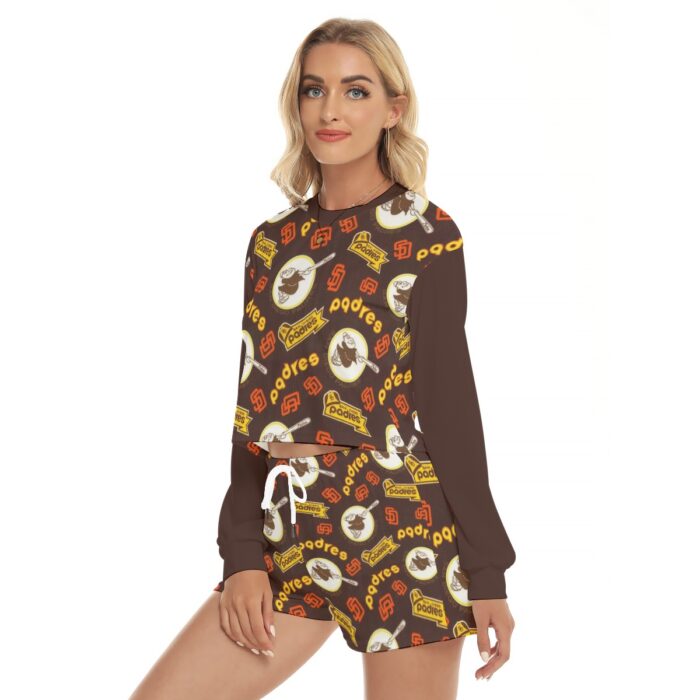 San Diego Padres Women's Short Sweatshirt And Pants Suit - Image 2