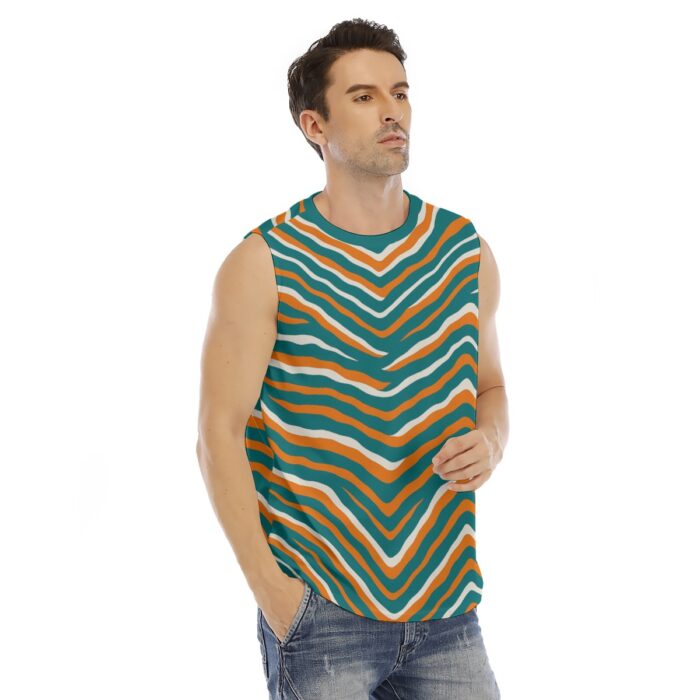 Miami Dolphins Zubaz All-Over Print Men's O-neck Tank Top - Image 1