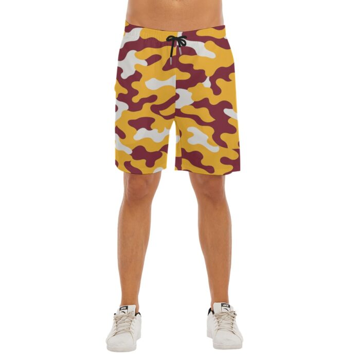 Washington Commanders camo Beach Shorts With Elastic Waist - Image 4