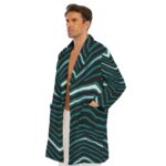 Philadelphia Eagles Zubaz All-Over Print Men's Borg Fleece Robe - Image 3