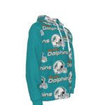 Miami Dolphins Zubaz All-Over Print Men's Half  Button Hoodie - Image 2