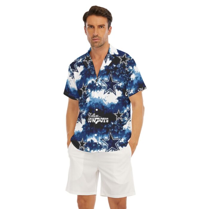 Dallas Cowboys Zubaz All-Over Print Men's Deep V-neck Short Sleeve T-shirt - Image 4