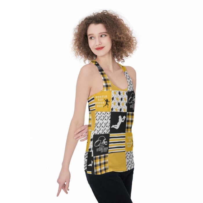 Pittsburgh Steelers Zubaz All-Over Print Women's Racerback Tank Top - Image 4