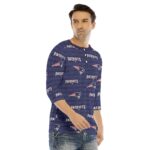 New England Patriots Zubaz All-Over Print Men's Bracelet Sleeve T-shirt With Button Closure - Image 4
