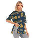 Notre Dame - Fighting IrishWomen's Short Sleeves T-shirt With Hem Split - Image 2