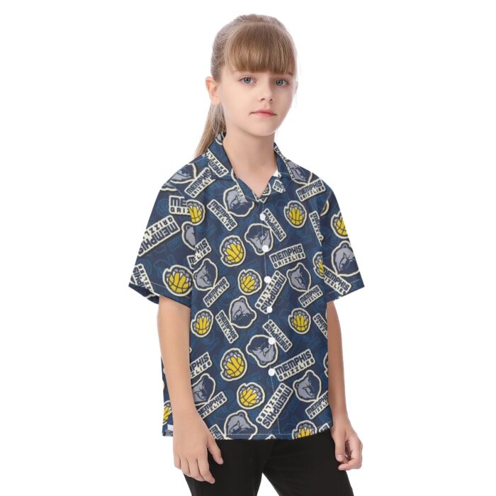 Memphis Grizzlies Kid's Hawaiian Vacation Shirt - Image 2