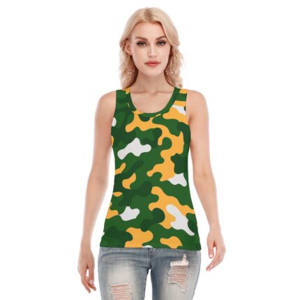 Green Bay Packers All-Over Print Women's Skinny Sport Tank Top