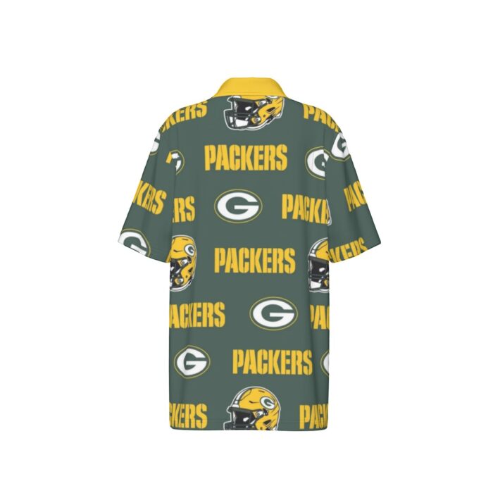 Green Bay Packers All-Over Print Teenage Polo Collar Jersey |210GSM - Image 4