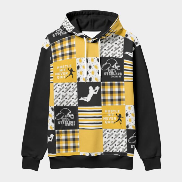Pittsburgh Steelers All-Over Print Men's Thicken Pullover Hoodie - Image 2