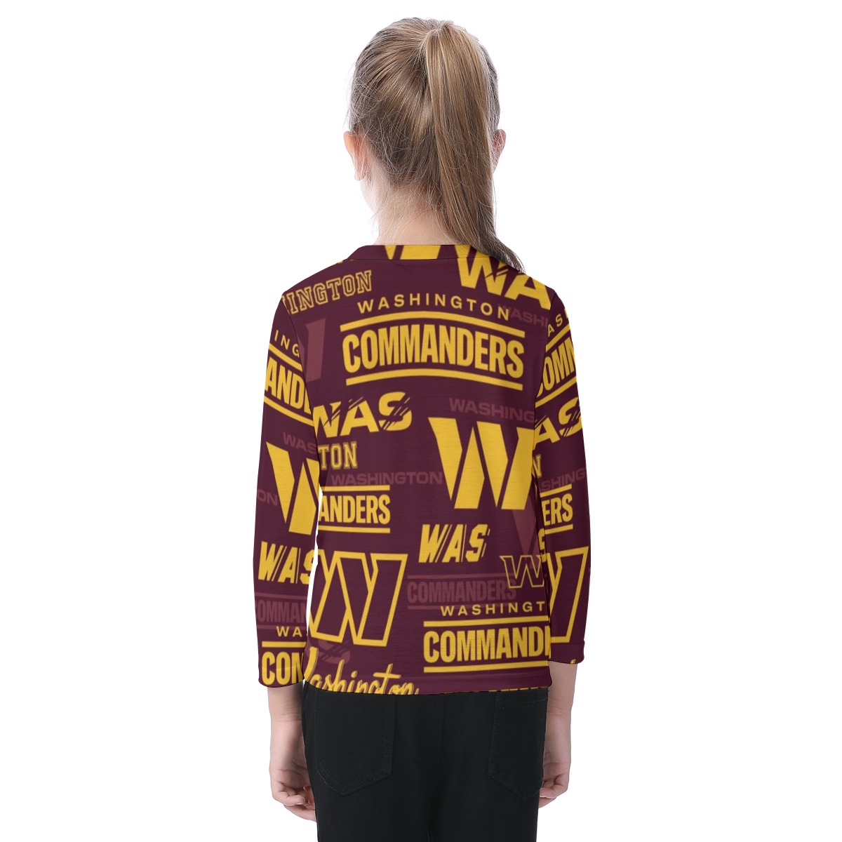 Washington Commanders Kid's O-neck Long Sleeve T-shirt - Image 4