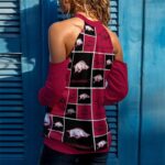 Arkansas - Razorbacks Women's Cold Shoulder Sweatirt - Image 2