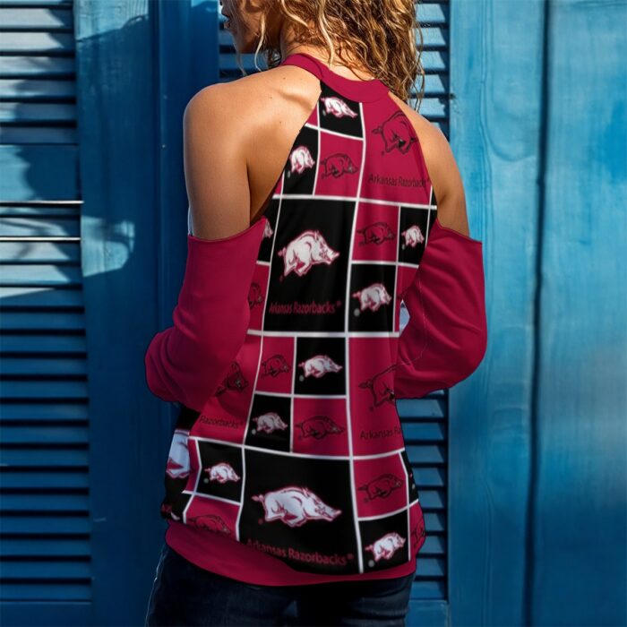 Arkansas - Razorbacks Women's Cold Shoulder Sweatirt - Image 2
