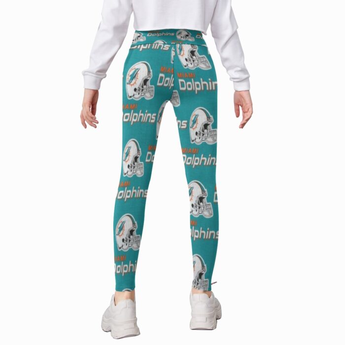 Miami Dolphins Zubaz All-Over Print Kid's Leggings - Image 3