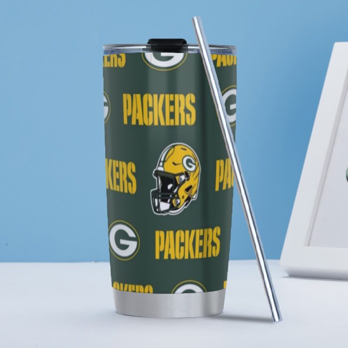 Green Bay Packers Tumbler 20oz (with Straw) - Image 1