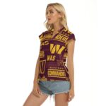 Washington Commanders Women's Stacked V-neck Short Sleeve Blouse - Image 3