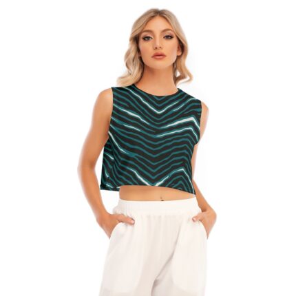 Philadelphia Eagles Zubaz All-Over Print Women's Sleeveless Cropped Top