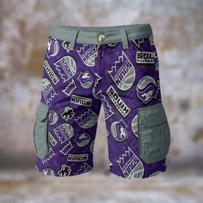 Sacramento Kings basketball purple Cargo Shorts - Image 3