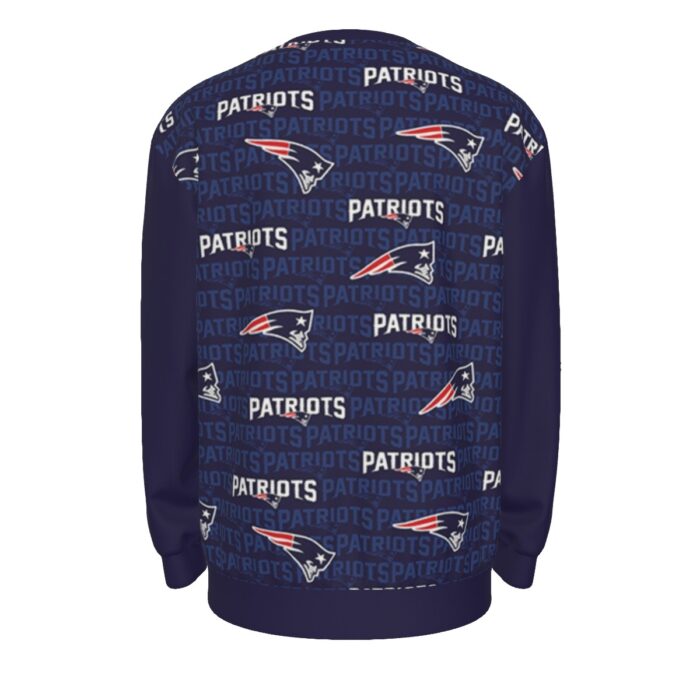 New England Patriots All-Over Print Men's long Sleeve T-Shirt With Dropped Shoulders  | Interlock - Image 2