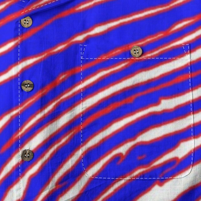 Buffalo Bills Zubaz All-Over Print Men's Casual Hawaiian Short Sleeve Shirt | 125GSM Cotton - Image 4