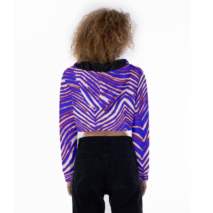 Buffalo Bills Zubaz All-Over Print Women's Crop Top Hoodie - Image 1