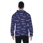 New England Patriots All-Over Print Men's Heavy Fleece Raglan Zip Up Hoodie With Pocket - Image 3