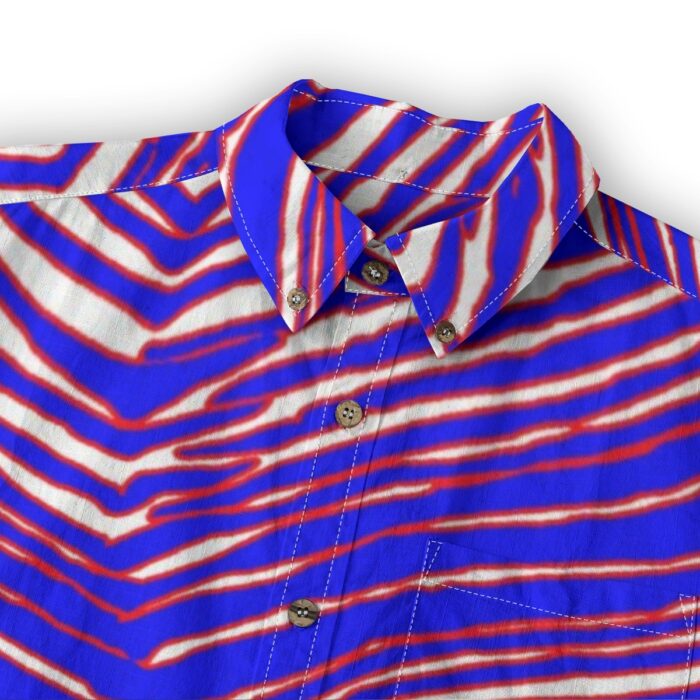 Buffalo Bills Zubaz All-Over Print Men's Casual Lapel Long Sleeve Shirt|125GSM Cotton - Image 3