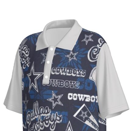 Dallas Cowboys Zubaz All-Over Print Teenage Polo Collar Jersey