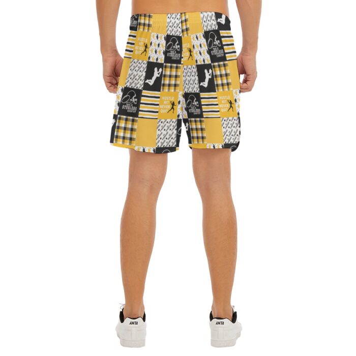Pittsburgh Steelers Zubaz All-Over Print Men's Side Split Running Sport Shorts - Image 1