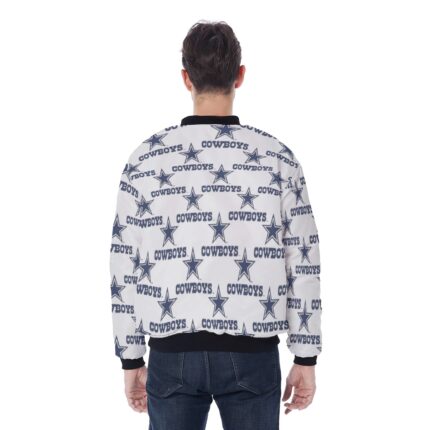Dallas Cowboys Zubaz All-Over Print Men's Bomber Jacket Without Sleeve Pocket