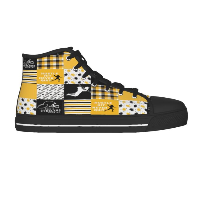 Pittsburgh Steelers Zubaz Men's Black Sole Canvas Shoes - Image 6