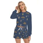 Utah Jazz Women's Short Sweatshirt And Pants Suit